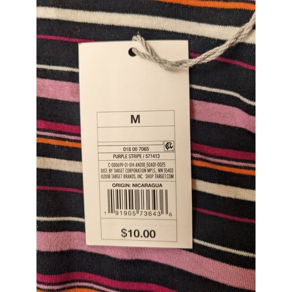 Women's Striped Long Sleeve Fitted T-Shirt - A New Day Black M Bin B - Picture 4 of 6